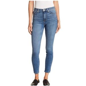 NEW Hudson Blair Faded Whiskered High Rise Skinny Ankle Jeans Medium Blue Sz 26
